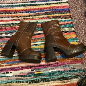Vintage y2k l.e.i. chunky patchwork platform boots